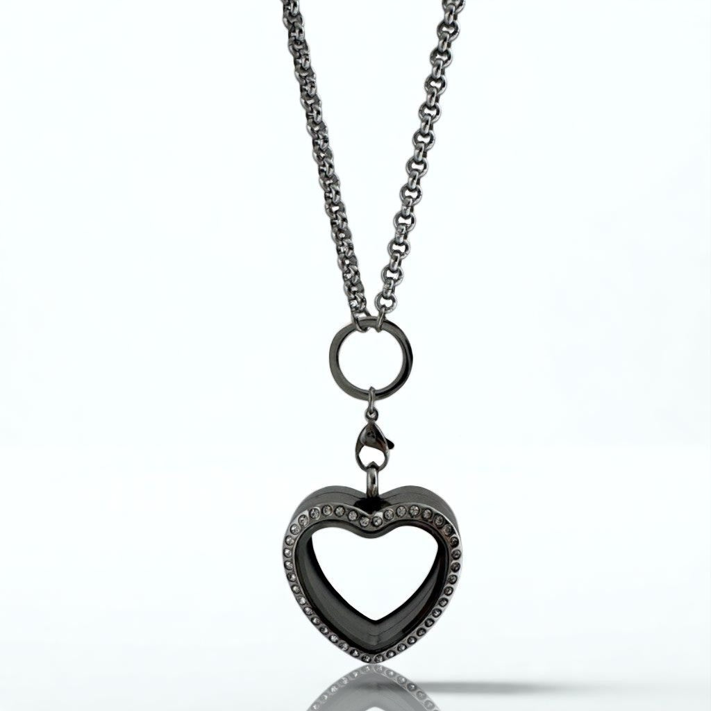 Silver CZ Heart Pearl Cage