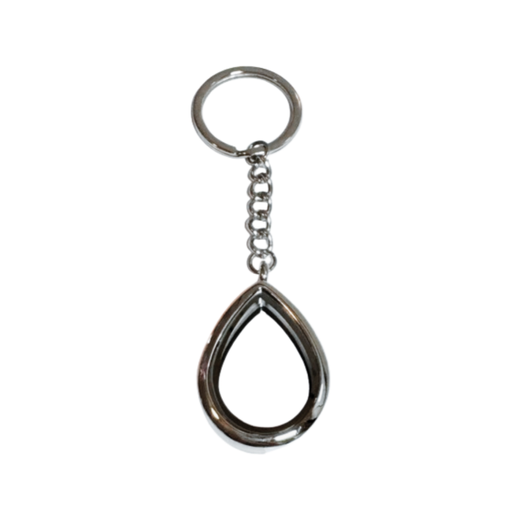 Silver Pear Cage Keychain