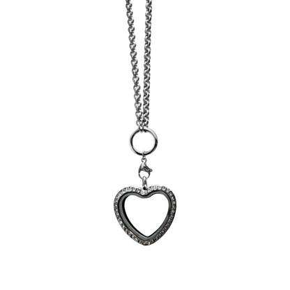 Silver CZ Heart Pearl Cage