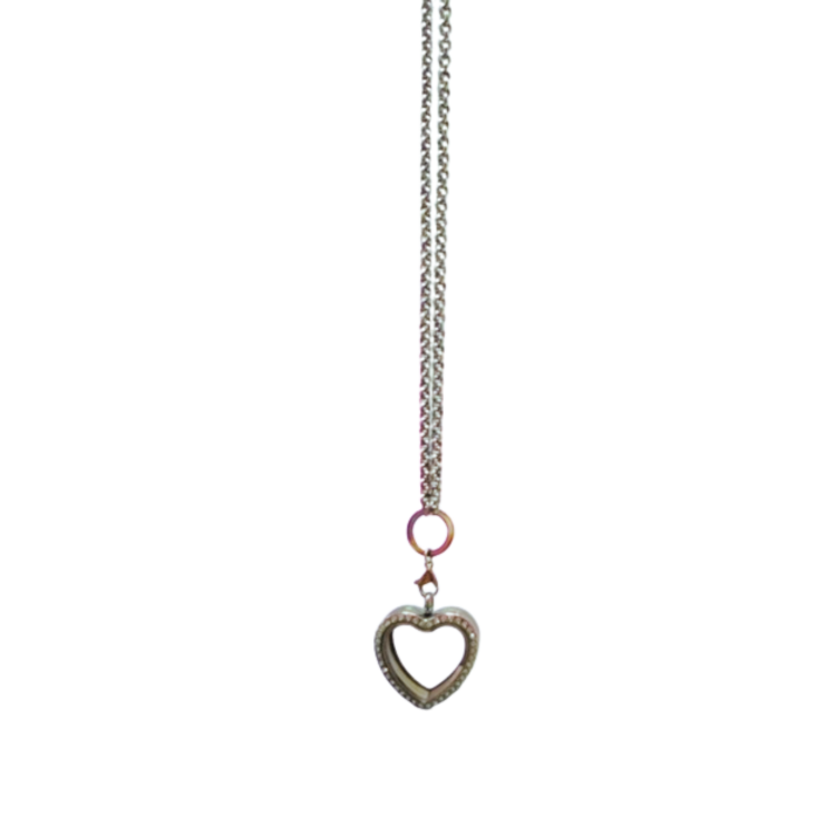 Multicolored CZ Heart Pearl Cage