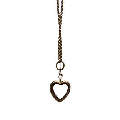 Rose Gold Heart Pearl Cage