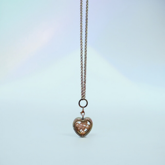 Multicolored CZ Heart Pearl Cage