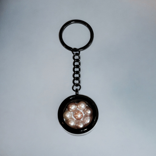 Black Circle Cage Keychain