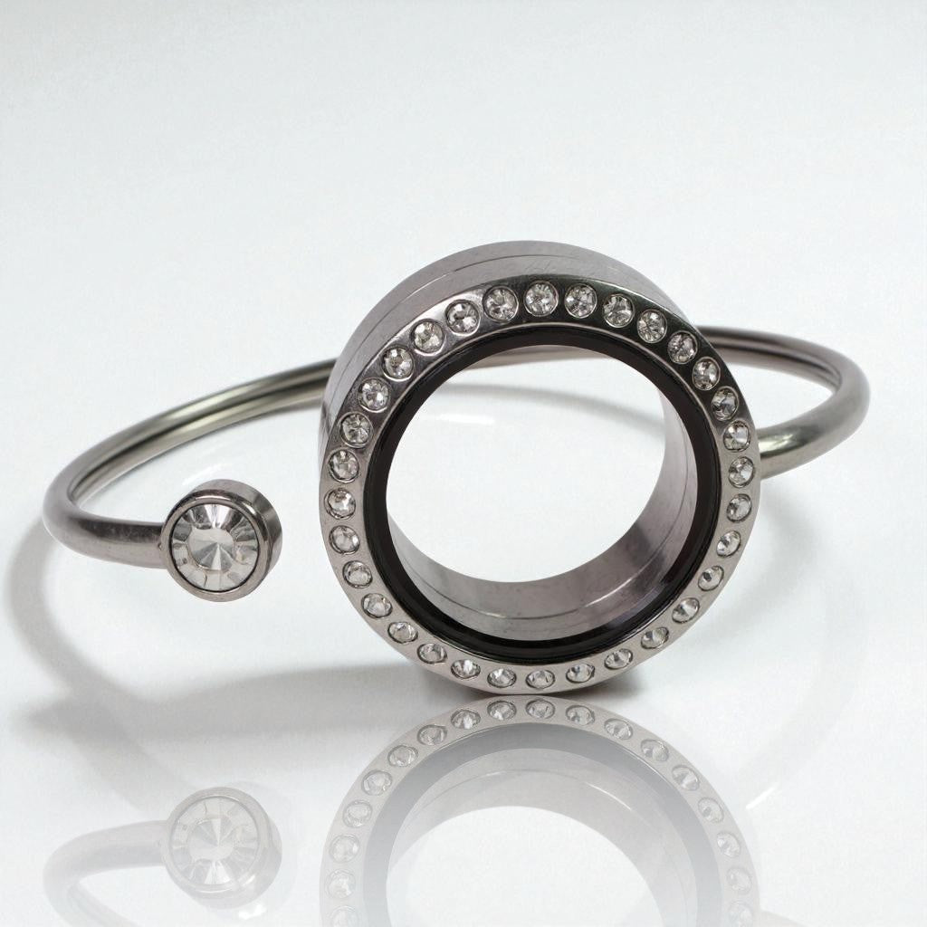 Glass Face Cuff Bracelet