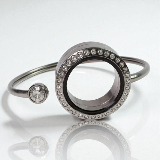 Glass Face Cuff Bracelet