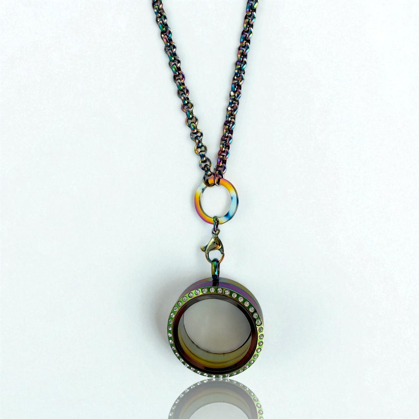 Multicolored CZ Circle Pearl Cage